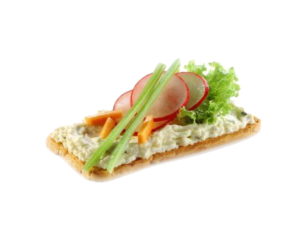 Crisp bread with cottage cheese